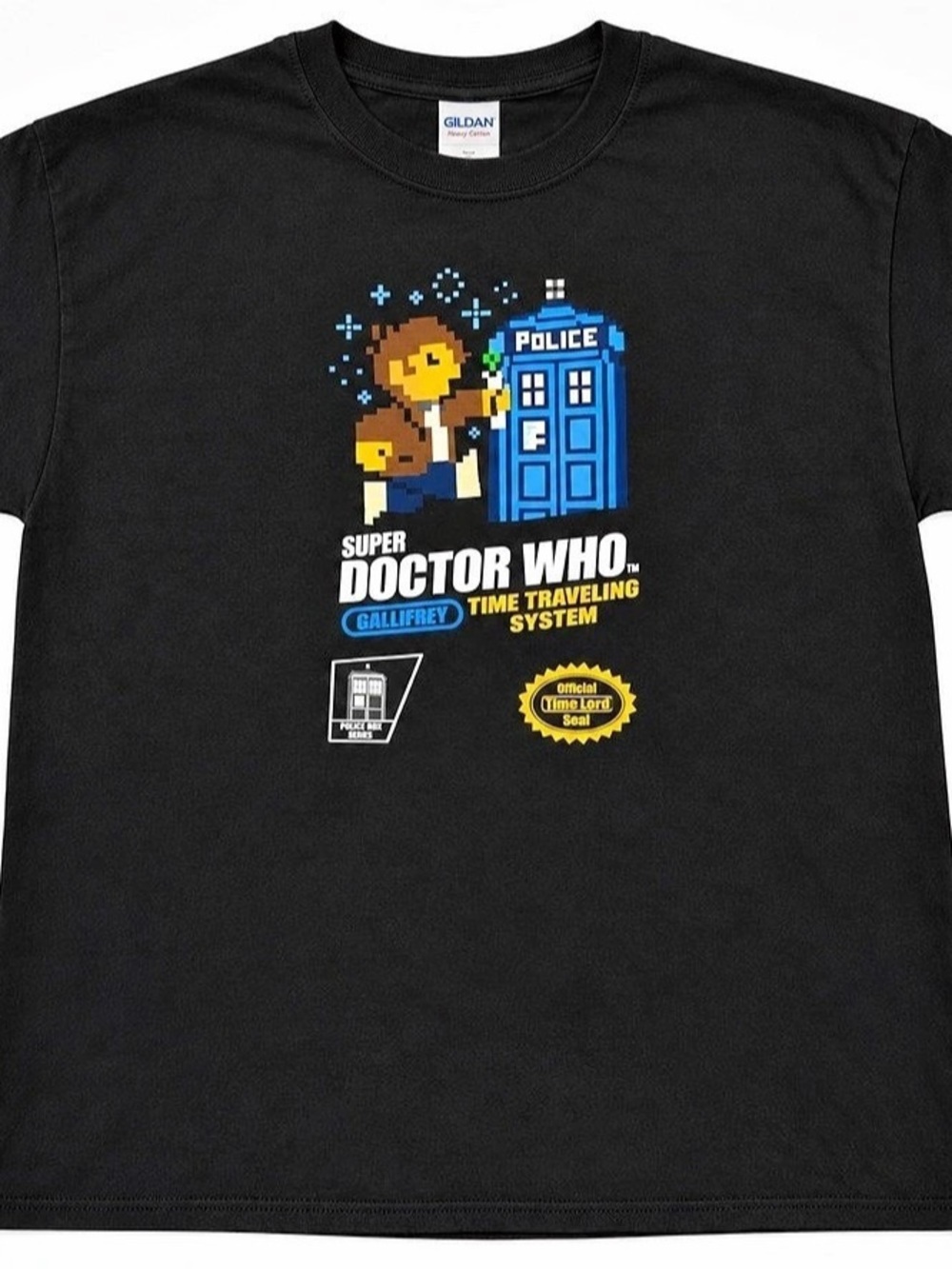 Doctor Who TARDIS Gallifrey Pixel Art Unisex Adult Graphic Tee M